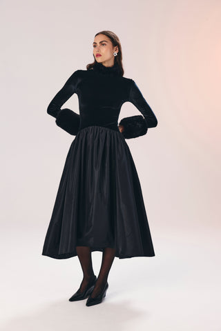 Lilybelle kürklü tafta elbise