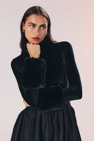 Lilybelle kürklü tafta elbise