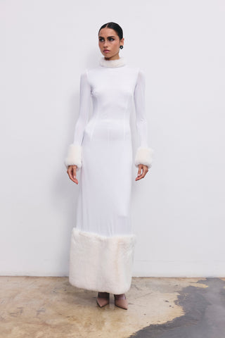 Bella kürklü jarse elbise