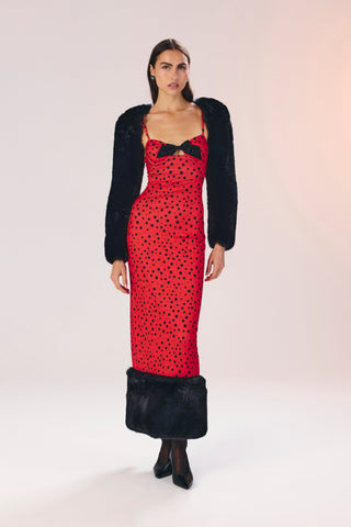 Ladybird Jane balenli puantiyeli jarse elbise