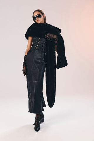 Deri be happy dügmeli elbise