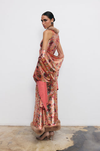 Margaret kürklü gece elbisesi