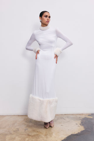 Bella kürklü jarse elbise