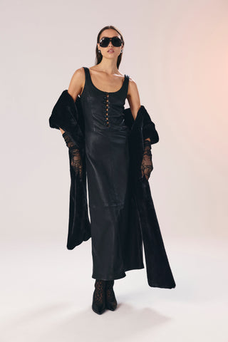 Siyah maxi boy kürk etol