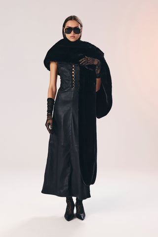 Deri be happy dügmeli elbise