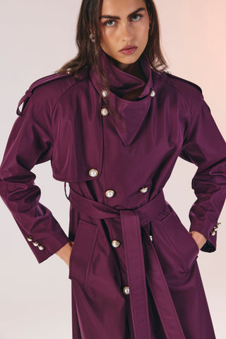 Frances pamuk karışımlı trençkot