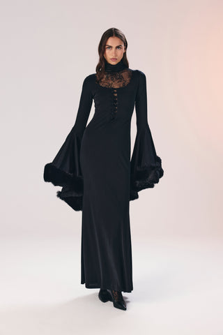 Sienna kürklü çan elbise