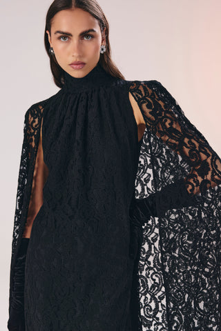 Magdalena dantel pelerin elbise