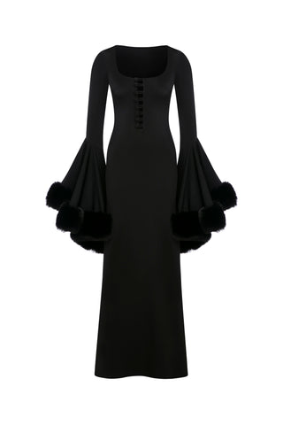 Sienna kürklü çan elbise